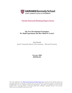 The New Development Economics: We Shall Experiment, but How
