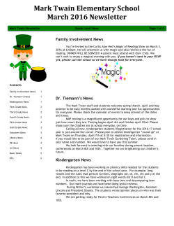 Mark Twain Elementary School March 2016 Newsletter