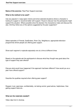 Real Peer Support exercises