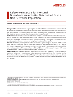 Reference Intervals for Intestinal Disaccharidase Activities
