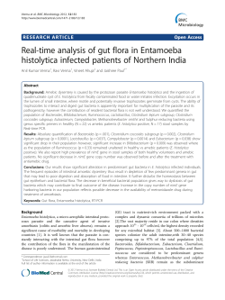Real-time analysis of gut flora in Entamoeba histolytica infected