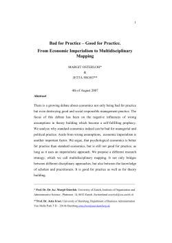 Bad for Practice &ndash; Good for Practice. From Economic Imperialism to