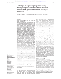 Gut origin of sepsis: a prospective study investigating associations