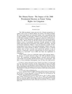 The Impact of the 2008 Presidential Election on Future Voting Rights