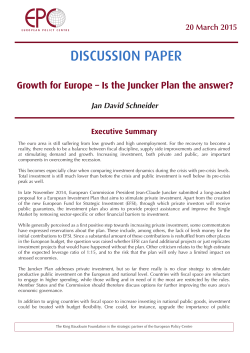 Is the Juncker Plan the answer