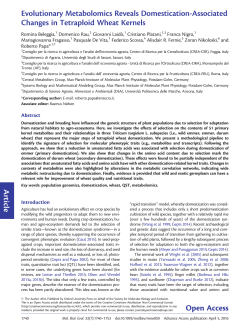 Evolutionary Metabolomics Reveals