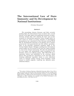 The International Law of State Immunity and Its Development by