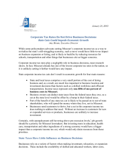 Corporate Tax Rates Do Not Drive Business Decisions Rate Cuts