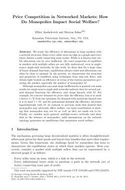 Price Competition in Networked Markets: How Do Monopolies