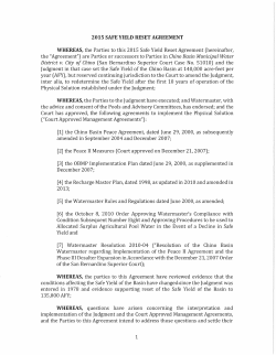 2015 SAFE YIELD RESET AGREEMENT WHEREAS, the Parties to