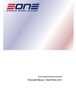 Flexicoder Manual - Great Plains v8.0.1