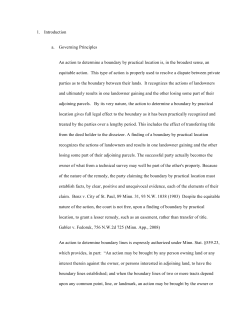 1. Introduction a. Governing Principles An action to determine a