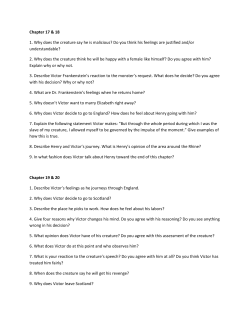Chapter 17-20 questions frankenstein