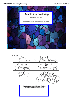 A2M1L13-SB Mastering Factoring