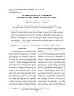 Effect of Potassium Nitrate on Vegetative Growth, Nutritional Status