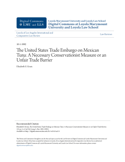 The United States Trade Embargo on Mexican Tuna