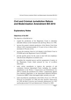 Civil and Criminal Jurisdiction Reform and Modernisation