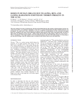 DOSES IN HUMAN ORGANS DUE TO ALPHA, BETA AND GAMMA