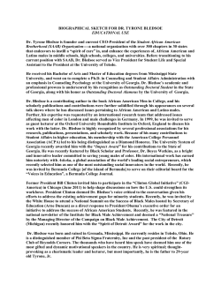 BIOGRAPHICAL SKETCH FOR DR. TYRONE BLEDSOE