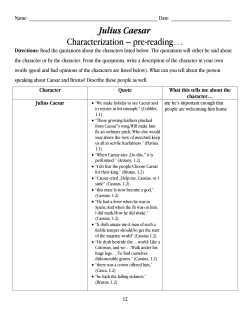 Julius Caesar Characterization – pre