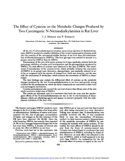 The Effect of Cysteine on the Metabolic Changes Produced by Two