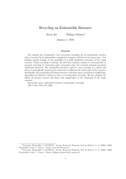 Recycling an Exhaustible Resource