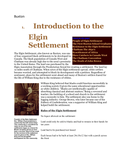 1. Introduction to the Elgin Settlement