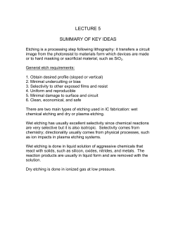 LECTURE 5 SUMMARY OF KEY IDEAS