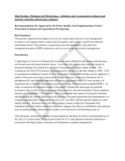 High Residue, Minimum Soil Disturbance: definition and