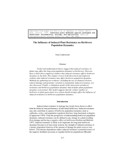 The Influence of Induced Plant Resistance on Herbivore Population
