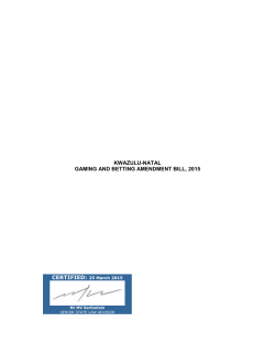 KZN Gaming and Betting Amendment Bill&hellip;..