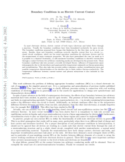 Boundary Conditions in an Electric Current Contact