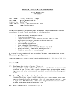 Mind, World and Knowledge