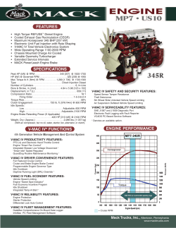 FEATURES SPECIFICATIONS V-MAC IV&reg; FUNCTIONS ENGINE