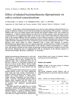 Effect of inhaled beclomethasone dipropionate on saliva cortisol
