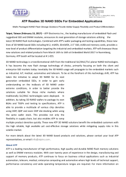 ATP Readies 3D NAND SSDs For Embedded