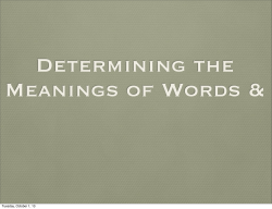 Determining the Meanings of Words