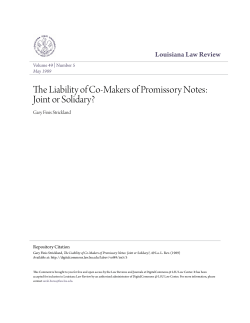 The Liability of Co-Makers of Promissory Notes