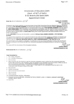 Directorate of Education,Delhi (Govt: of NeT of Delhi) E
