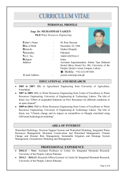 CV of Engr. Dr. Muhammad Yaseen