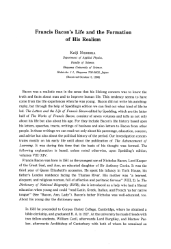 Francis Bacon`s Life and the Formation of His Realism