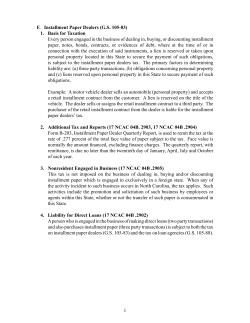 F. Installment Paper Dealers (G.S. 105