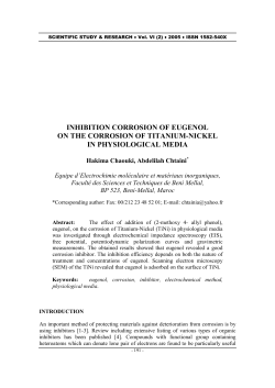 INHIBITION CORROSION OF EUGENOL ON THE CORROSION OF