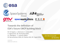 Towards the definition of ESA`s future OBCP - COrDeT-2