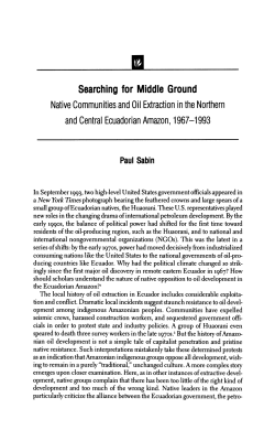 Searching for Middle Ground: Native Communities and Oil