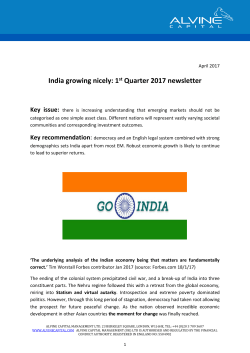 India growing nicely: 1st Quarter 2017 newsletter