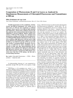 Cooperation of Photosystems II and I in Leaves as Analyzed by