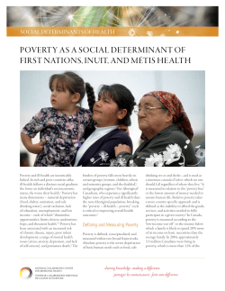 PoVERTY AS A SoCIAL DETERMINANT oF FIRST NATIoNS, INUIT