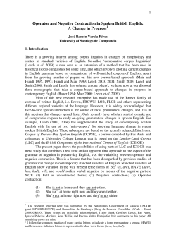 Operator and Negative Contraction in Spoken British English
