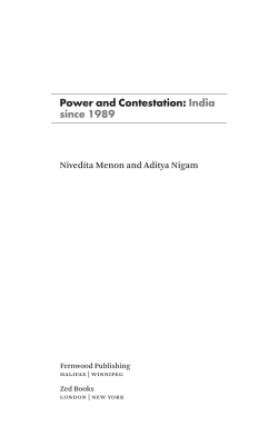 Power and Contestation: India since 1989